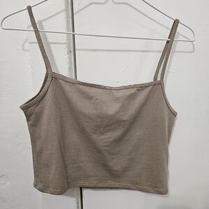 Gymshark Tan Spaghetti Strap Crop Top Tank. Small. Never Worn.